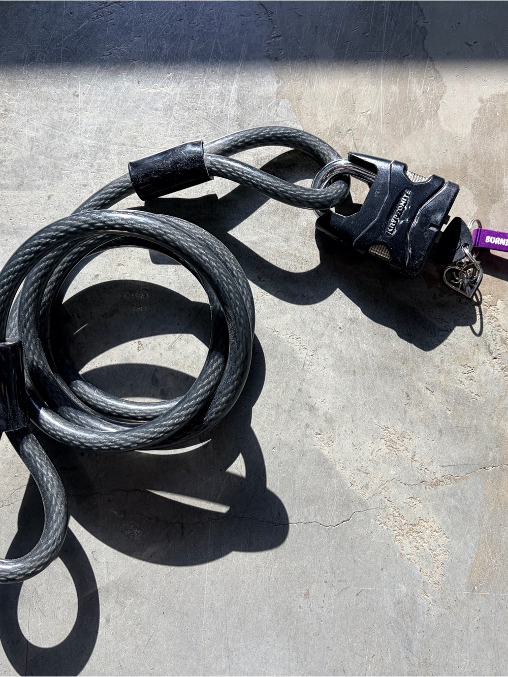Black Coiled Bike Cable Lock - Heavy Duty Security with “uncutable” lock and key